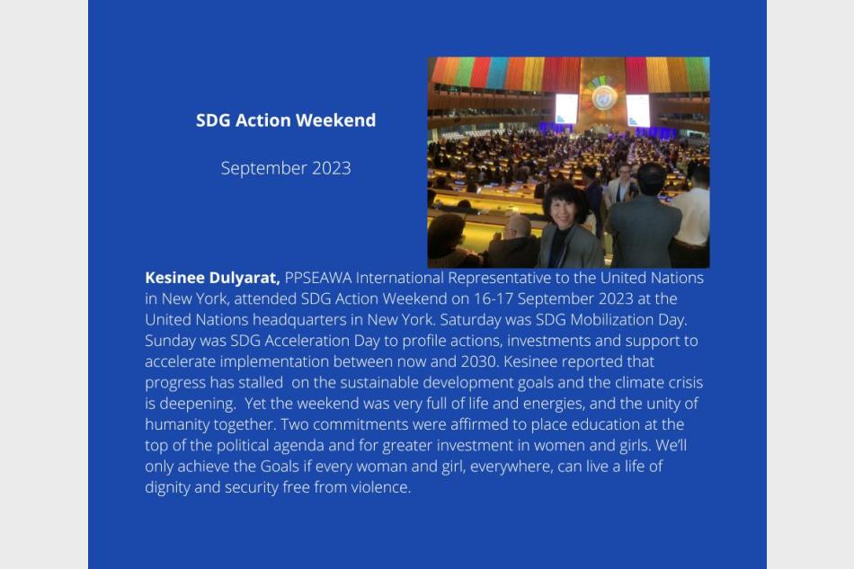 PPSEAWA At SDG Action Weekend