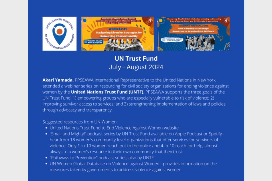 PPSEAWA and UN Trust Fund 2024